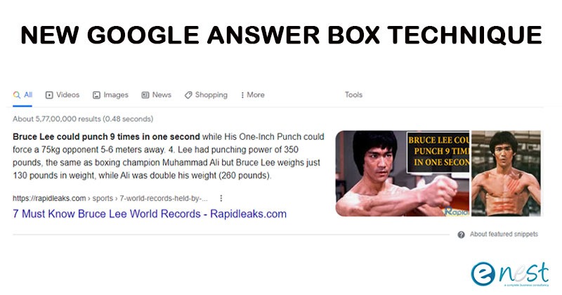 New Google Answer Box Technique